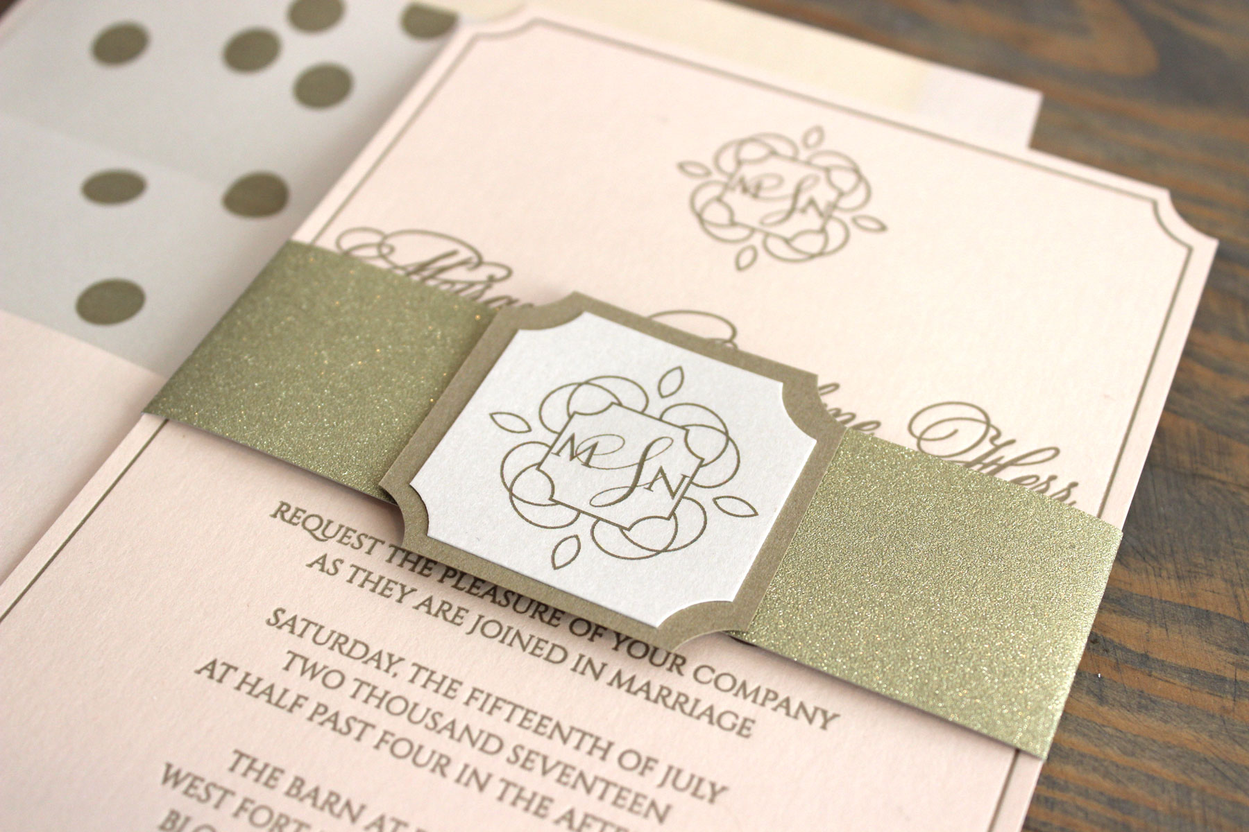polka-dot-gold-blush-wedding-invitation-letterpress-4