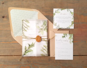 fresh greenery vellum wedding invitation suite
