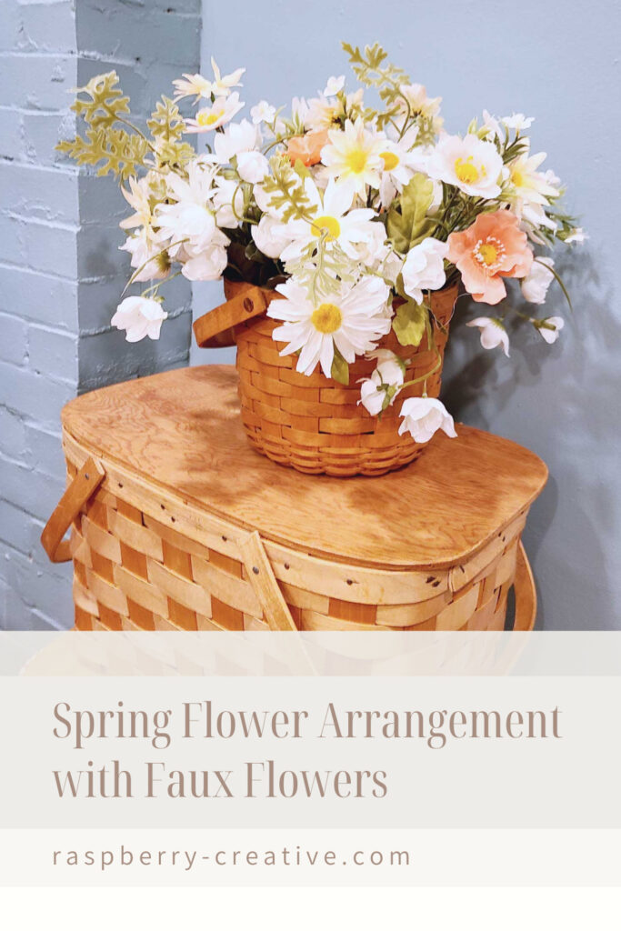 spring floral arrangement with fake flowers