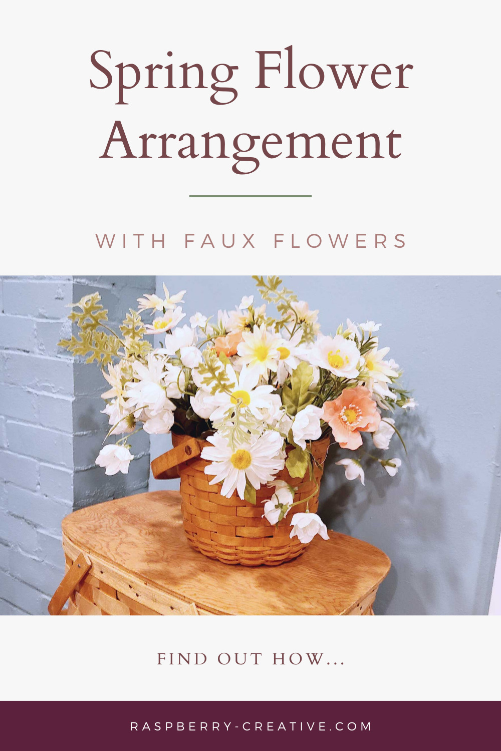 Easy Spring Flower Arrangement with Faux Flowers