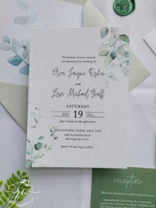 ethereal eucalyptus wedding invitation suite