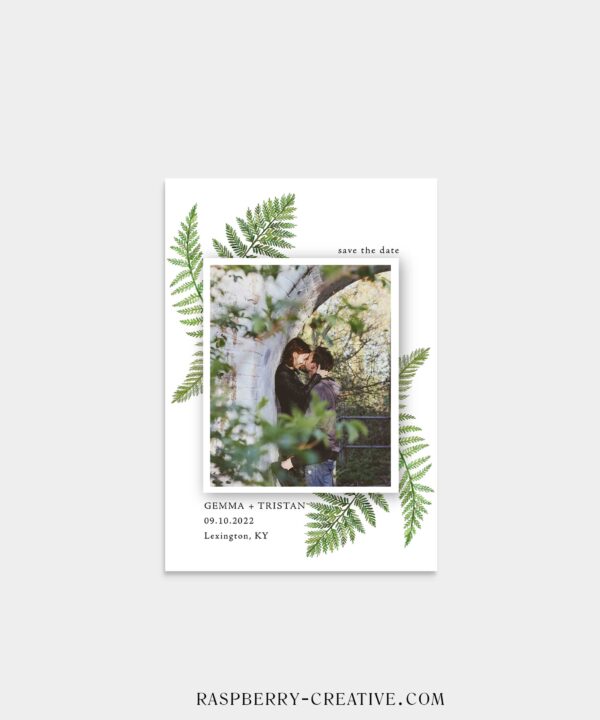 watercolor ferns photo save the date