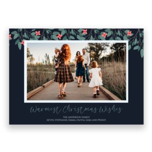 christmas florals photo greeting card