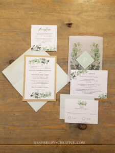 mint eucalyptus vellum wedding invitation suite - the Janelle Suite