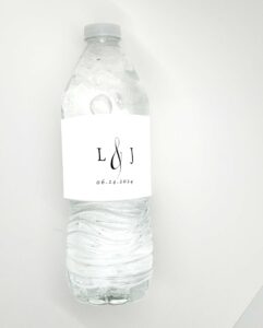 simple minimalist Logan Wedding Water Bottle LAbel