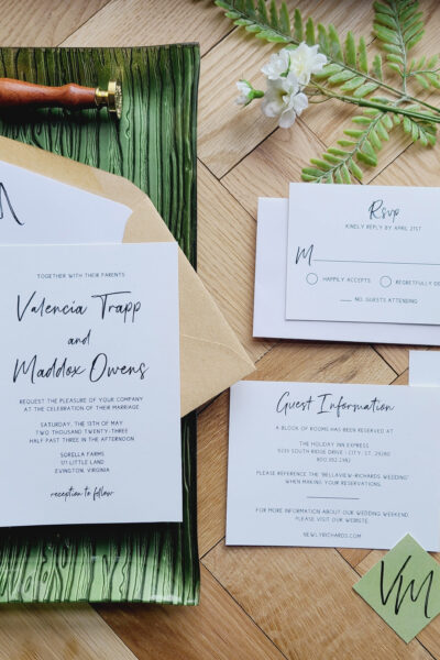 the valencia wedding invitation suite - watercolor ferns simple wedding invite