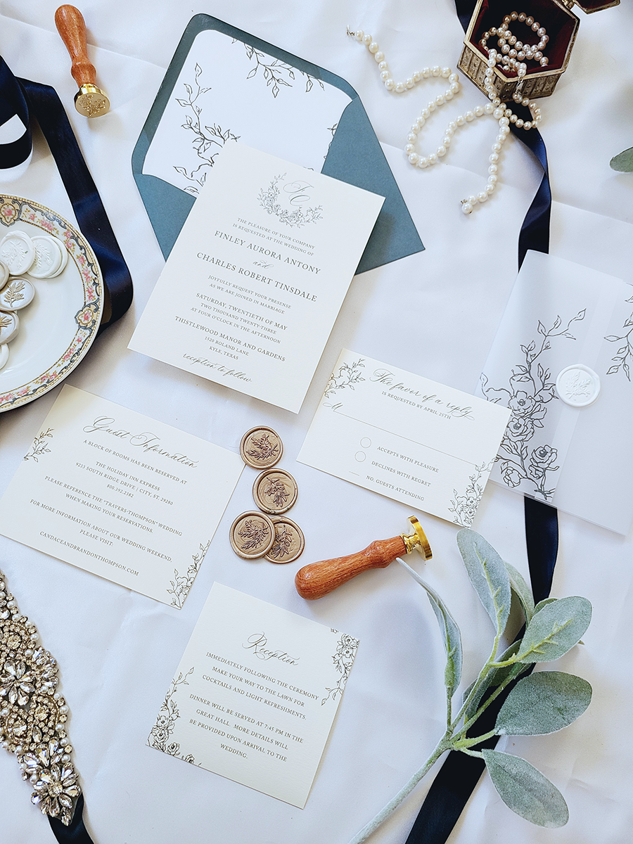 the willow wedding invitation suite
