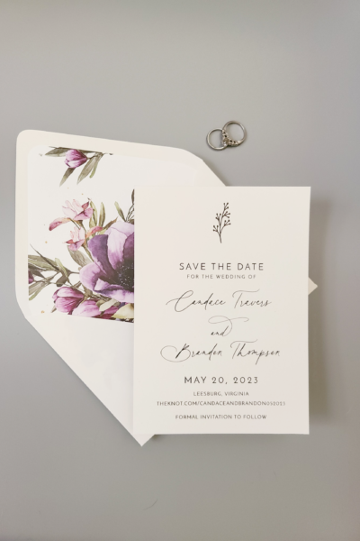 learie minimalist save the date card