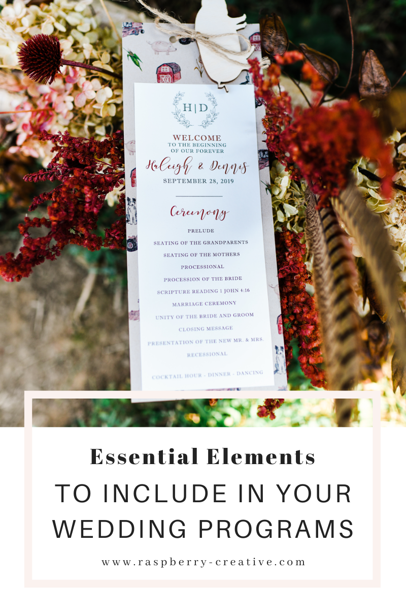 essential elements to include in your wedding programs
