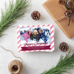 painted stripes holiday photo card