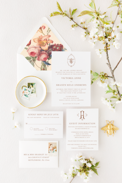 jordyn adele vintage frame fine art wedding invitations