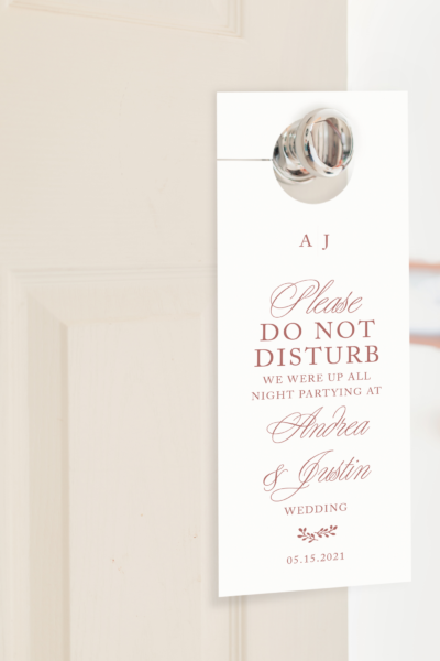larisa hand drawn divider branch wedding door hanger for hotel guests