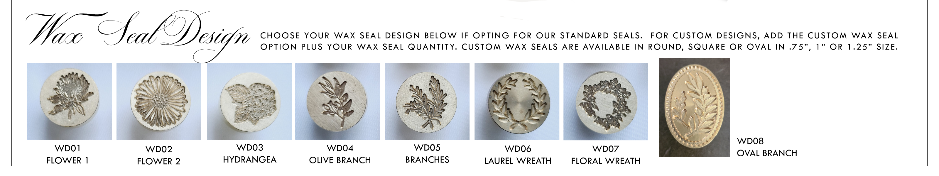 studio wax seal design options