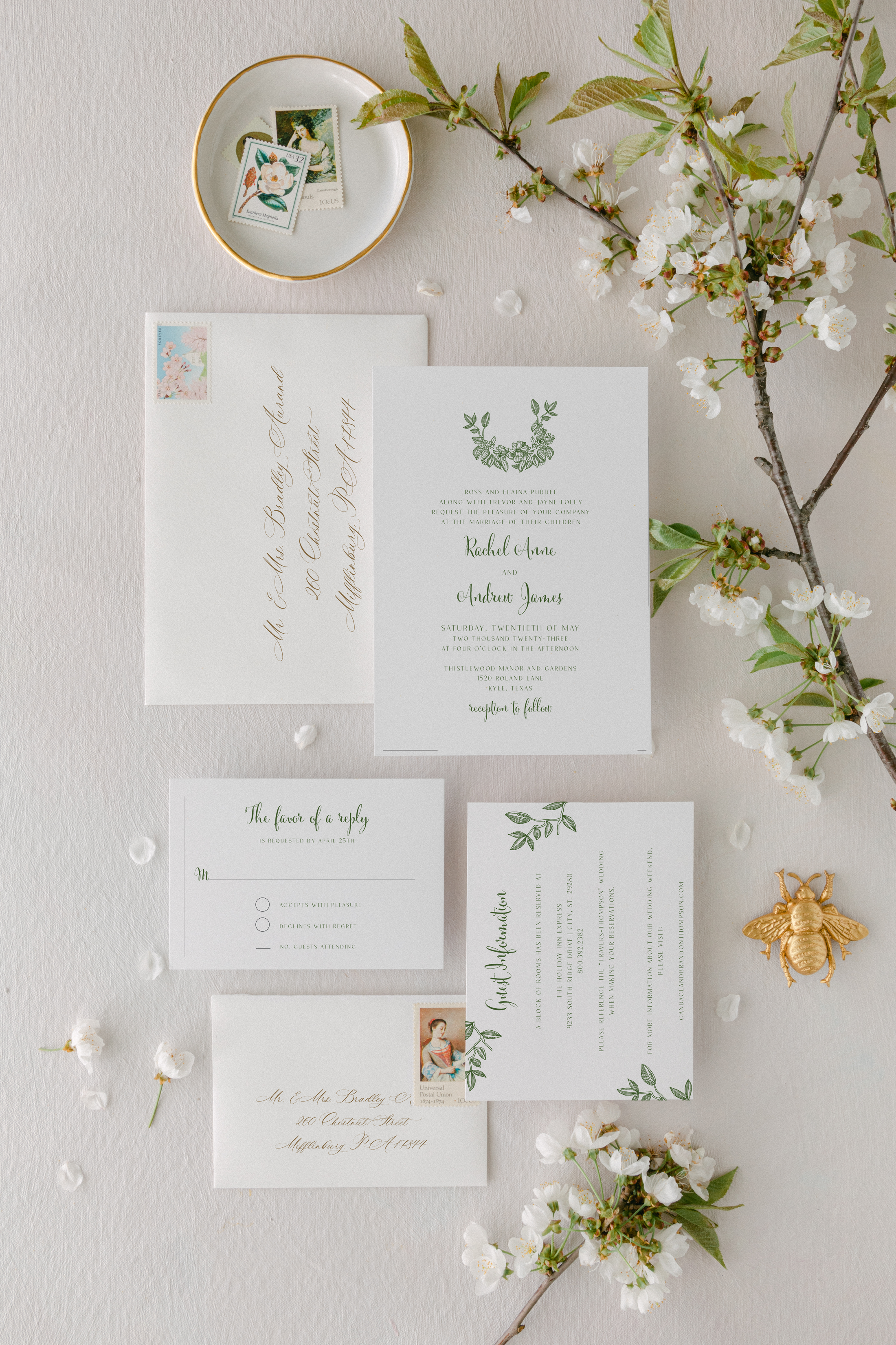tessa enchanted forest wedding invitation
