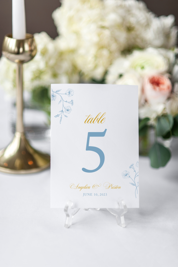 camille french toile table number cards