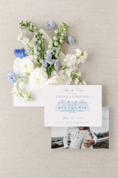camille wedding venue save the date horizontal