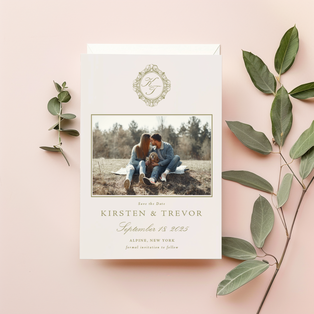 louise vertical photo save the date