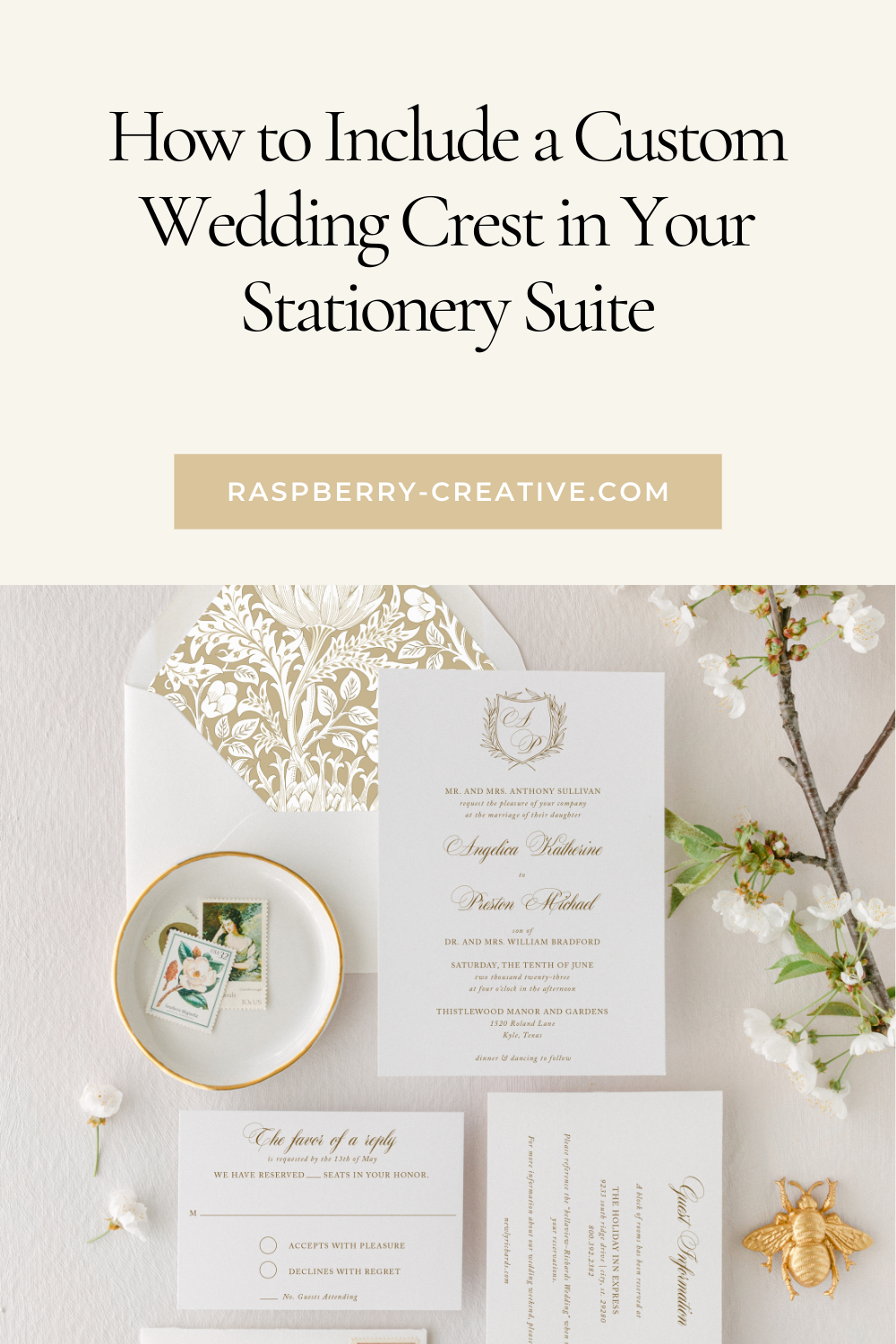How to Include a Custom Wedding Crest in Your Stationery Suite