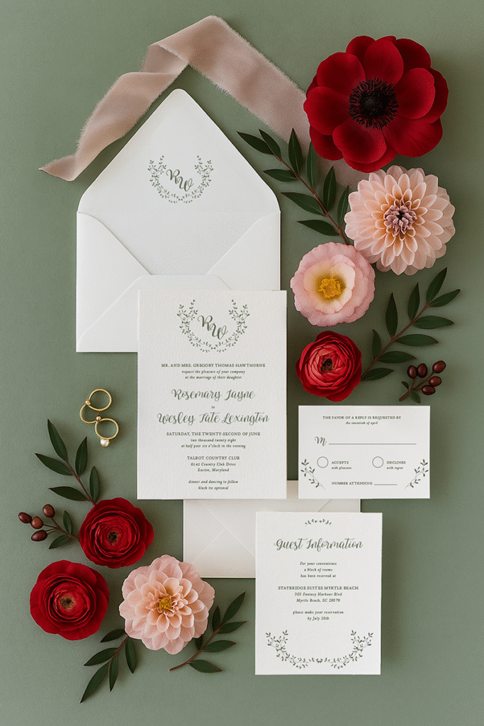 the rosemary wedding invitation