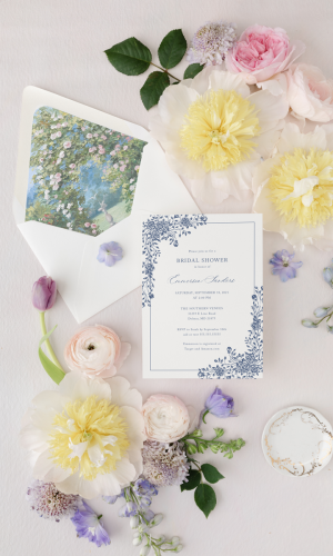 marielle roses bridal shower invitation