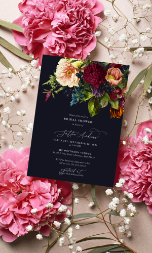 sutton moody floral bridal shower invitation
